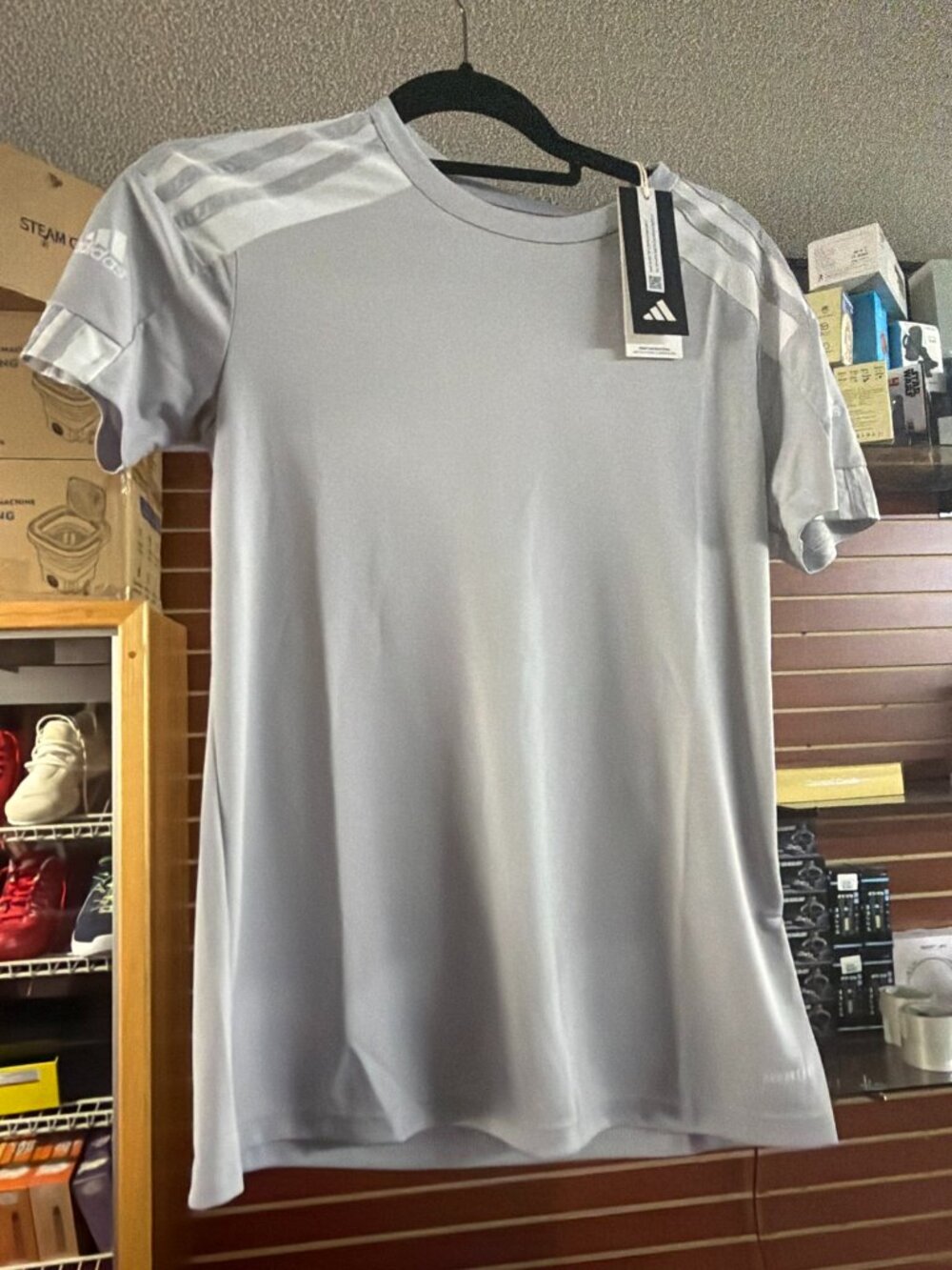 adidas Girls T-Shirt Light Grey Athletic NWT Youth Medium